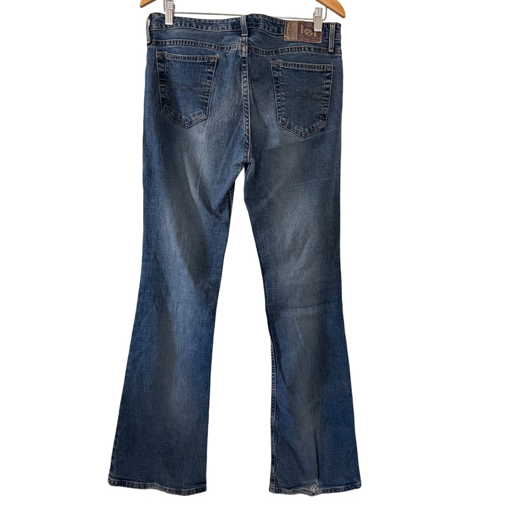 LEI Jeans Flare Leg Y2K Low Rise Vintage Denim Medium Wash Blue Size 11 - Picture 3 of 6
